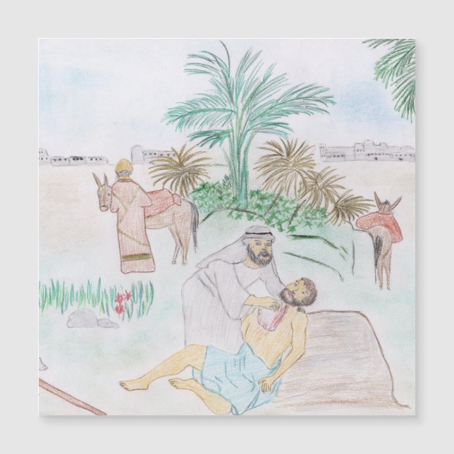 Christelijk kunstwerk de goede Samaritaan (Voorkant)