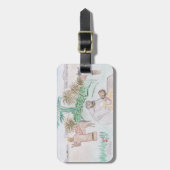 Christelijk kunstwerk de goede Samaritaan Bagagelabel (Voorkant verticaal)