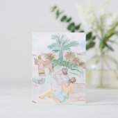 Christelijk kunstwerk de goede Samaritaan Briefkaart (Staand voorkant)