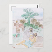 Christelijk kunstwerk de goede Samaritaan Briefkaart (Voorkant / Achterkant)