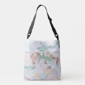 Christelijk kunstwerk de goede Samaritaan Crossbody Tas (Achterkant)