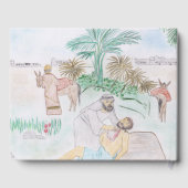 Christelijk kunstwerk de goede Samaritaan Gastenboek (Achterkant)