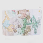 Christelijk kunstwerk de goede Samaritaan Golfhanddoek (Horizontaal)