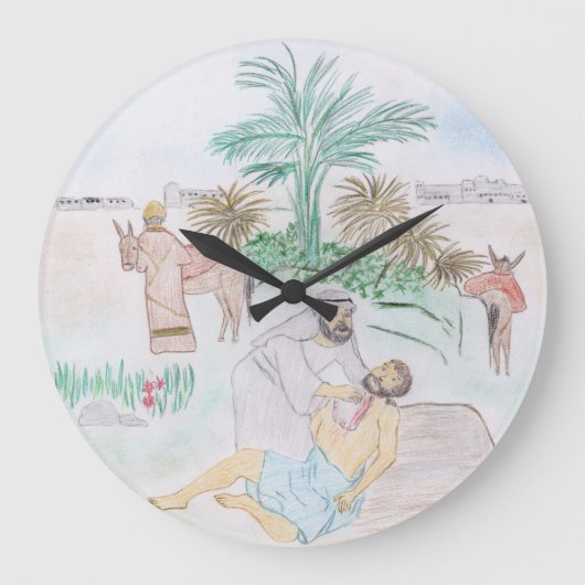 Christelijk kunstwerk de goede Samaritaan Grote Klok (Voorkant)