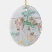 Christelijk kunstwerk de goede Samaritaan Keramisch Ornament (Rechts)