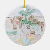 Christelijk kunstwerk de goede Samaritaan Keramisch Ornament (Achterkant)