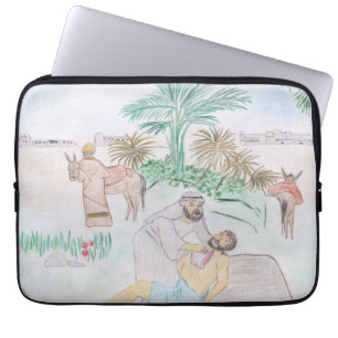 Christelijk kunstwerk de goede Samaritaan Laptop Sleeve