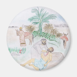 Christelijk kunstwerk de goede Samaritaan Magneet