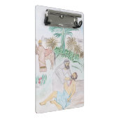 Christelijk kunstwerk de goede Samaritaan Mini Klembord (Schuin)