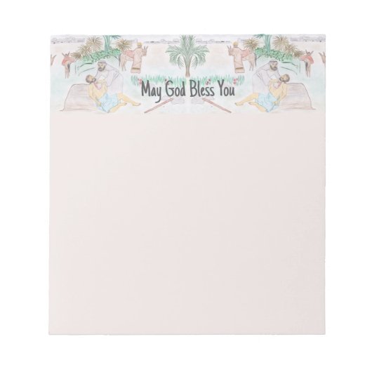 Christelijk kunstwerk de goede Samaritaan Notitieblok (Voorkant)