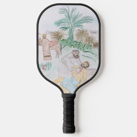 Christelijk kunstwerk de goede Samaritaan Pickleball Paddle (Voorkant)