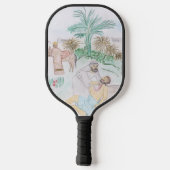 Christelijk kunstwerk de goede Samaritaan Pickleball Paddle (Achterkant)