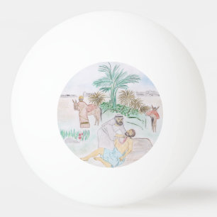 Christelijk kunstwerk de goede Samaritaan Pingpongbal