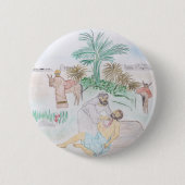 Christelijk kunstwerk de goede Samaritaan Ronde Button 5,7 Cm (Voorkant)