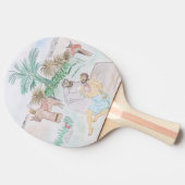 Christelijk kunstwerk de goede Samaritaan Tafeltennisbatje (Zijkant)