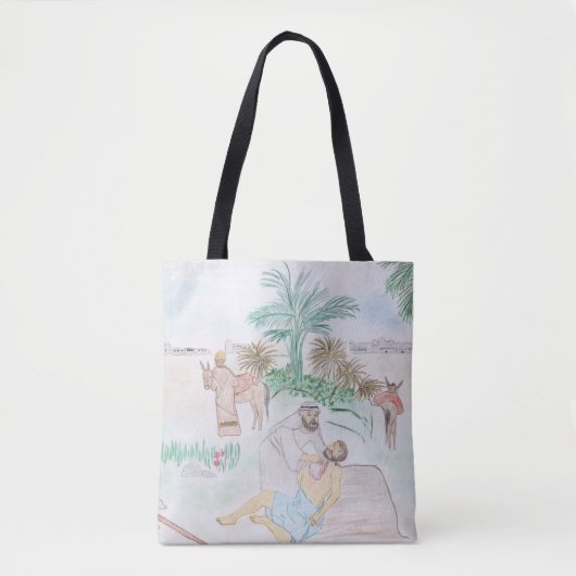 Christelijk kunstwerk de goede Samaritaan Tote Bag (Voorkant)