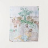 Christelijk kunstwerk de goede Samaritaan Wandkleed (Voorkant)