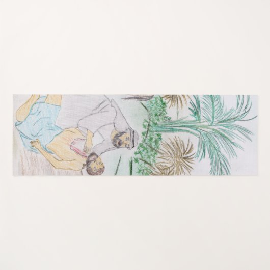 Christelijk kunstwerk de goede Samaritaan Yogamat (Voorkant (horizontaal))