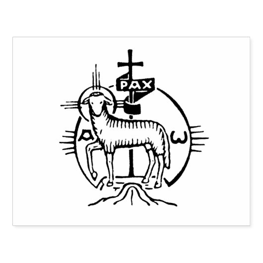 Christelijk Lam van God Cross Pax Icon Rubberstempel (Afrduk)