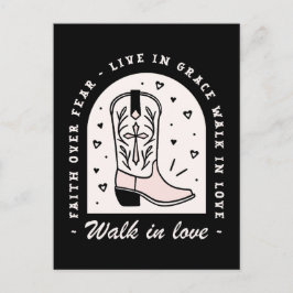 Christelijk land meisje geloof citeert cowgirl zwa briefkaart