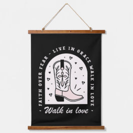 Christelijk land meisje geloof citeert cowgirl zwa hangend wandkleed