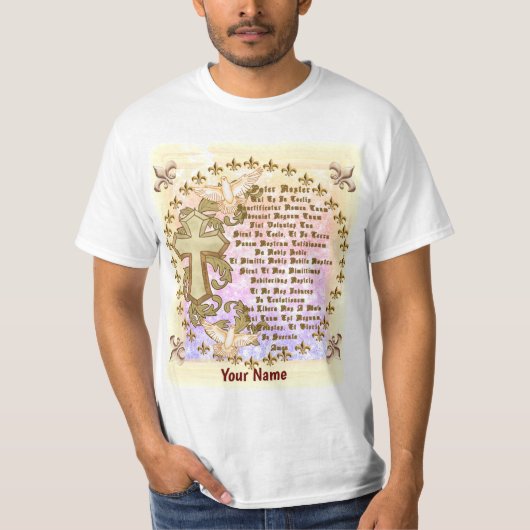 Christelijk Latijns Lords Prayer T-shirt (Voorkant)