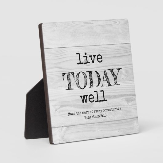 Christelijk LEVEN VANDAAG GOED Rustic Fotoplaat (Voorkant)