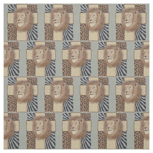 Christelijk Lion Cross Stof (Swatch)