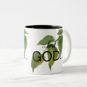 Christelijk "...maar God..." gebladerte Tweekleurige Koffiemok (Voorkant rechts)