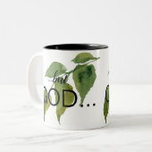 Christelijk "...maar God..." gebladerte Tweekleurige Koffiemok (Voorkant links)