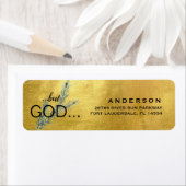 Christelijk, maar GOD Kerstmetallisch goud Etiket (Insitu)