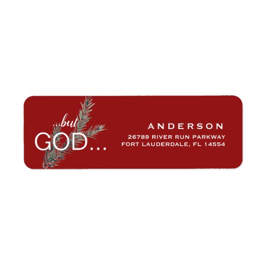Christelijk "...Maar GOD..." Kerstrood adres Etiket (Voorkant)