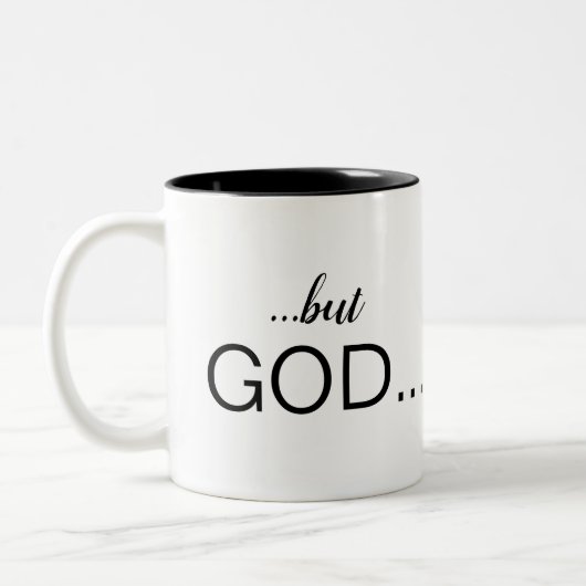 Christelijk "...maar God..." Koffie met combinatie Tweekleurige Koffiemok (Links)