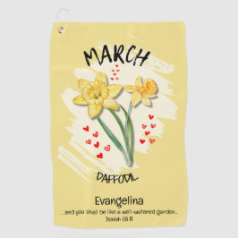 Christelijk MAART Geboortemaand Bloem Daffodil Golfhanddoek