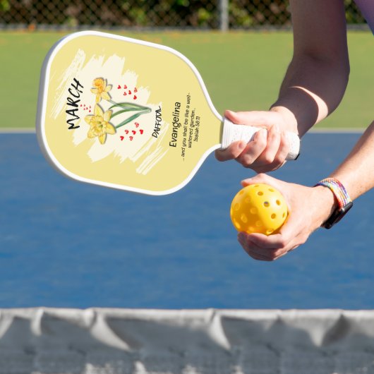 Christelijk MAART Geboortemaand Bloem Daffodil Pickleball Paddle (Insitu)