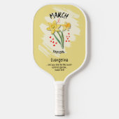 Christelijk MAART Geboortemaand Bloem Daffodil Pickleball Paddle (Voorkant)
