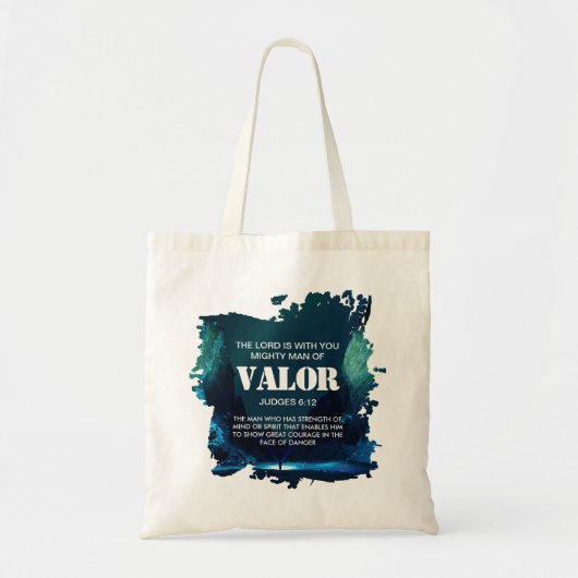 Christelijk MACHTIG MAN VAN VALOR Brush Stroke Tote Bag (Voorkant)