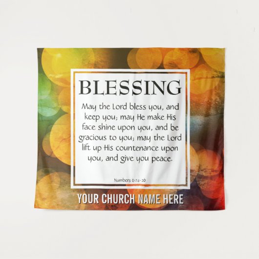 Christelijk MAG DE LORD BLESS JE Kerk Wandkleed (Voorkant (horizontaal))