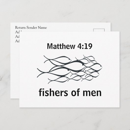 Christelijk | Matteüs 4:19 Briefkaart (Voorkant / Achterkant)