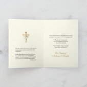 Christelijk medeleven dank u Cross Lilies Bedankkaart (Binnen)