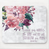 Christelijk Meisje Bloemen Marmeren Bijbel Verse Muismat (Voorkant)