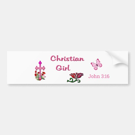 Christelijk meisje bumpersticker (Voorkant)