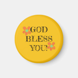 Christelijk Meisje "GOD Bless You" Rode Bloemen Ge Magneet