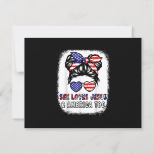 Christelijk meisje houdt van Jesus & America Shirt RSVP Kaartje