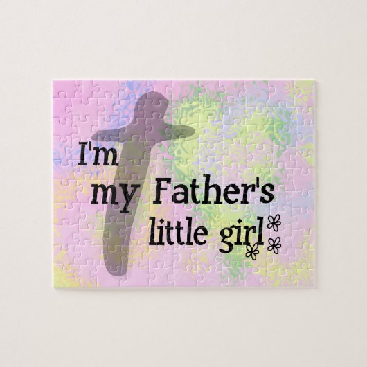 Christelijk meisje Puzzle met roze en gele harten Legpuzzel (Horizontaal)