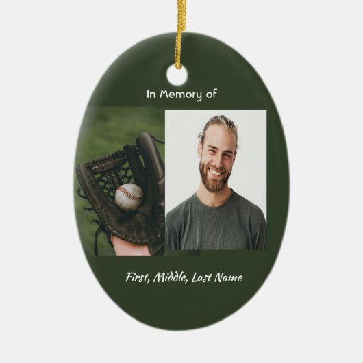 Christelijk memorabilia honkbalspeler  keramisch ornament (Voorkant)