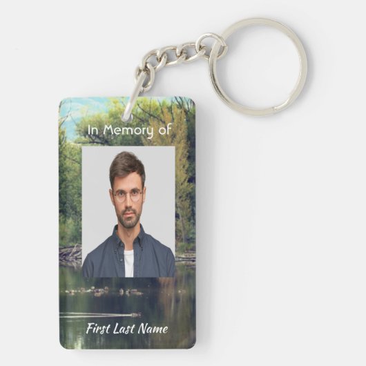 Christelijk Memorial Keepsake Lake Pond Park Ducks Sleutelhanger (achterkant)