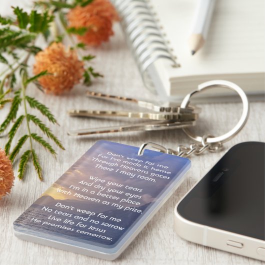 Christelijk Memorial Keepsake Zee Sky Cloud Island Sleutelhanger (Voorkant Rechts)