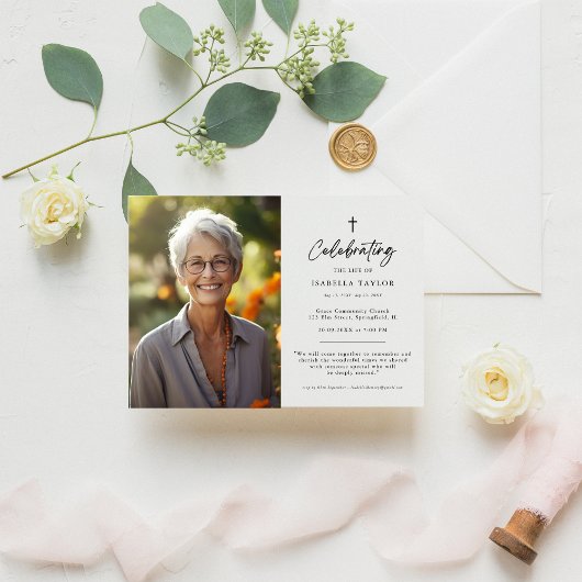 Christelijk Memorial Religious Cross Uitvaart Foto Kaart