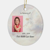 Christelijk memoriekado engel reikend keramisch ornament (Links)